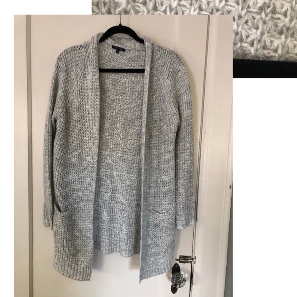 Grey long cardigan sweater